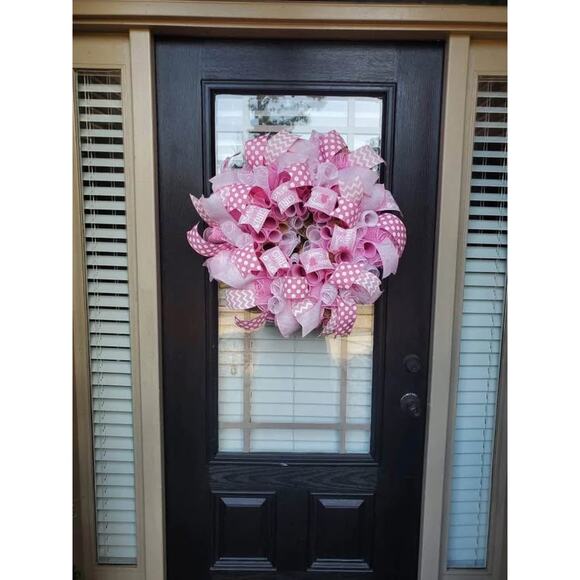 It’s A Girl! Pink Baby Wreath baby shower decor - Picture 1 of 6
